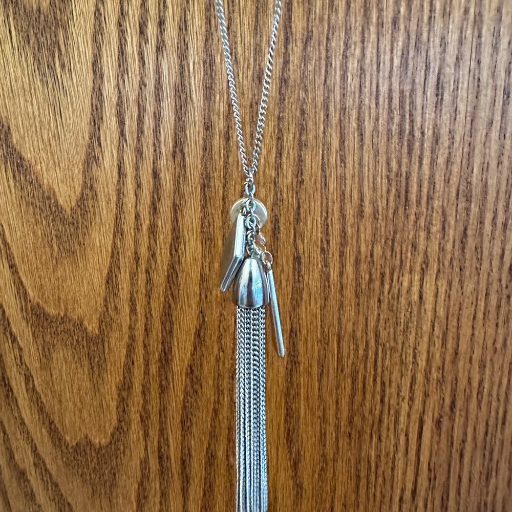 Silver Tassel Pendant Necklace